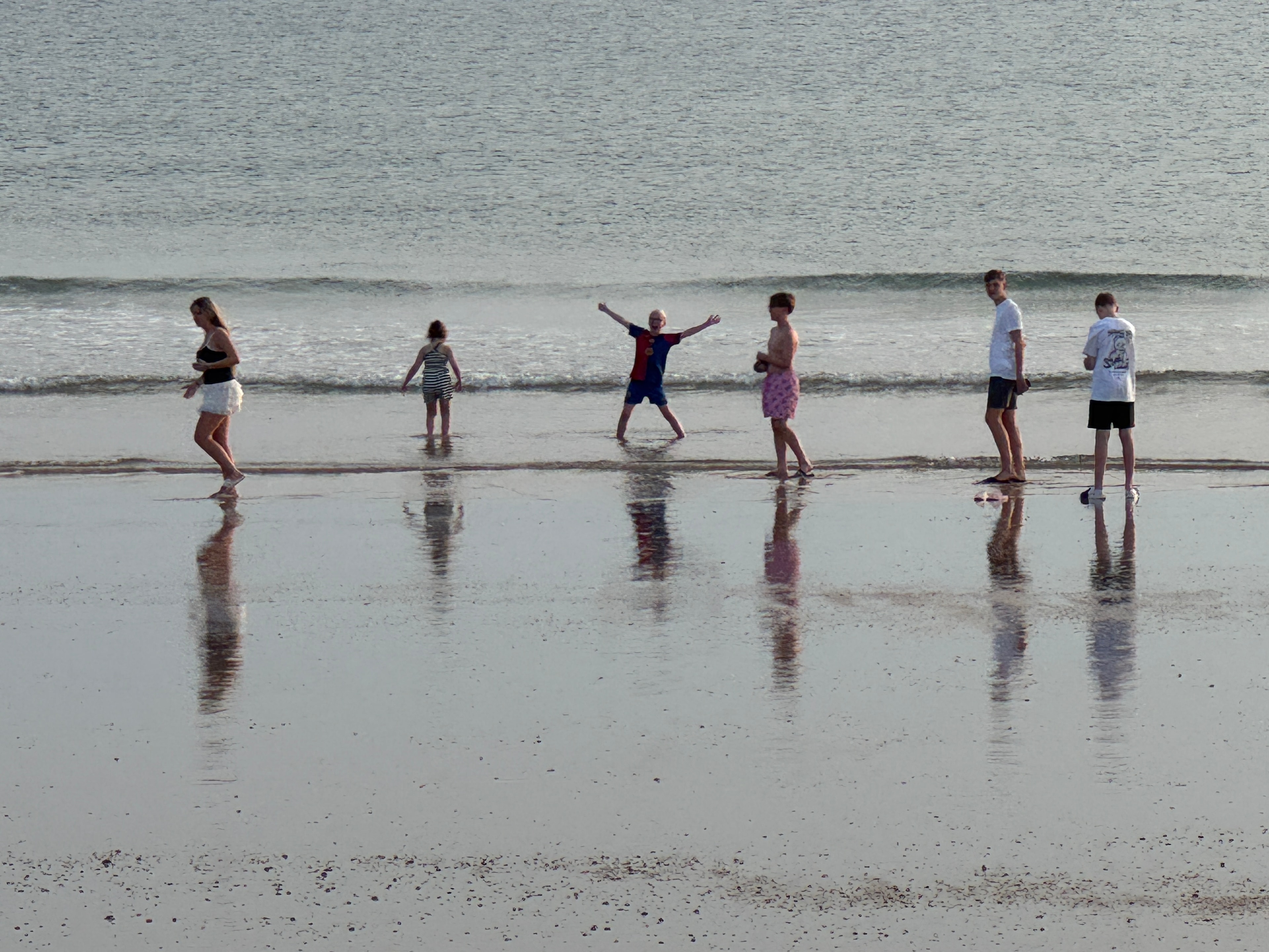 Handstand reflection on the beach