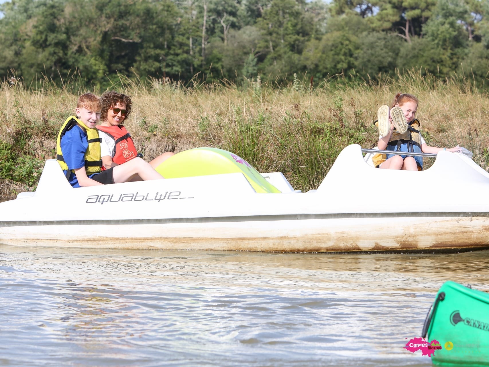 Pedal boat on the river