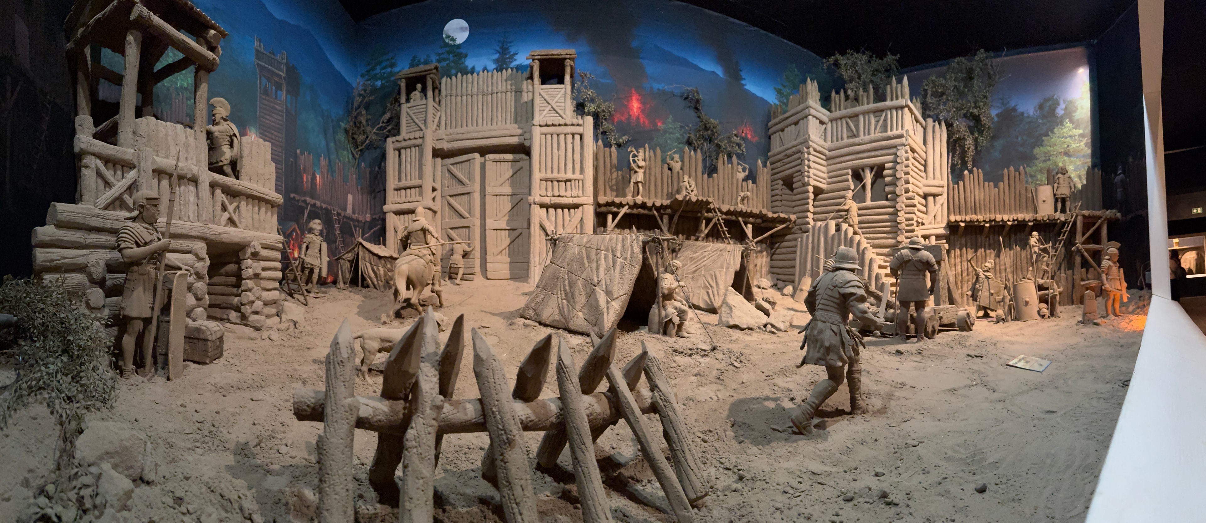 Roman fort sand sculpture diorama
