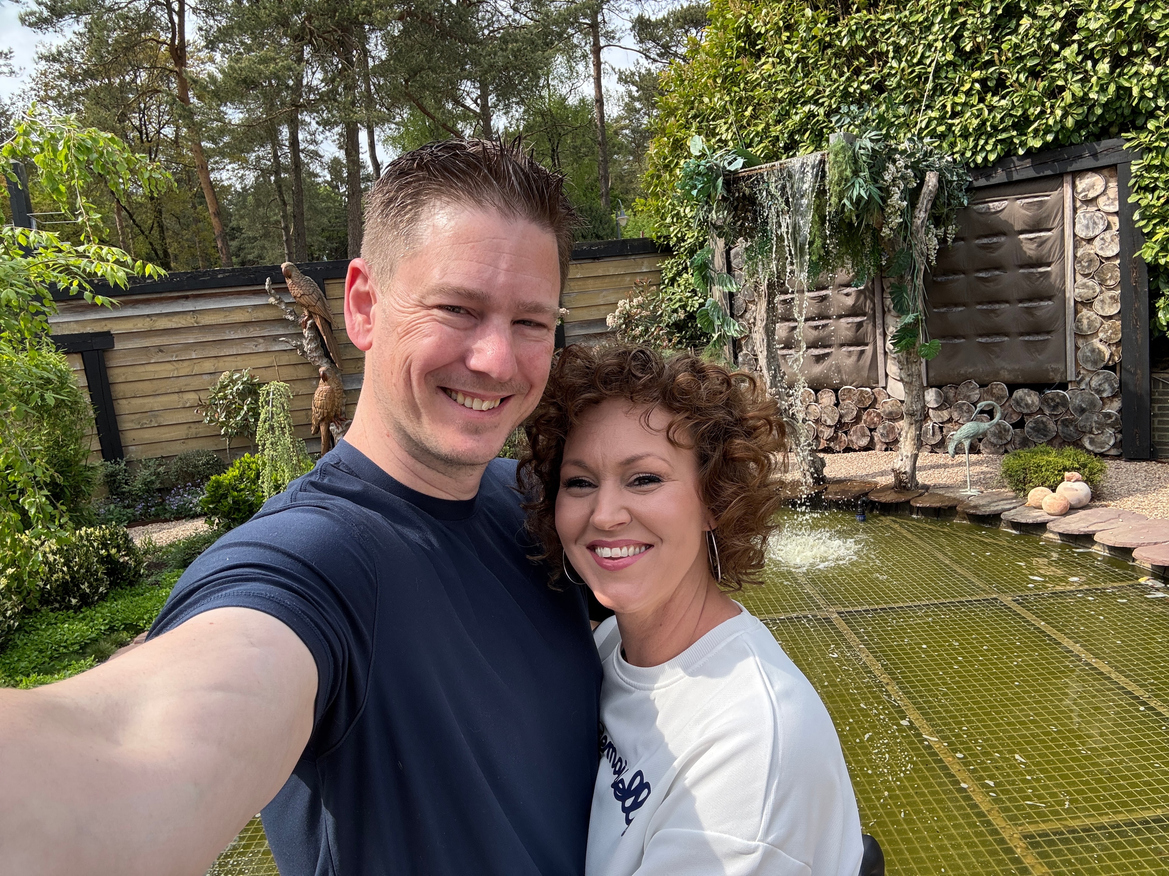 Christine & Kevin in the garden