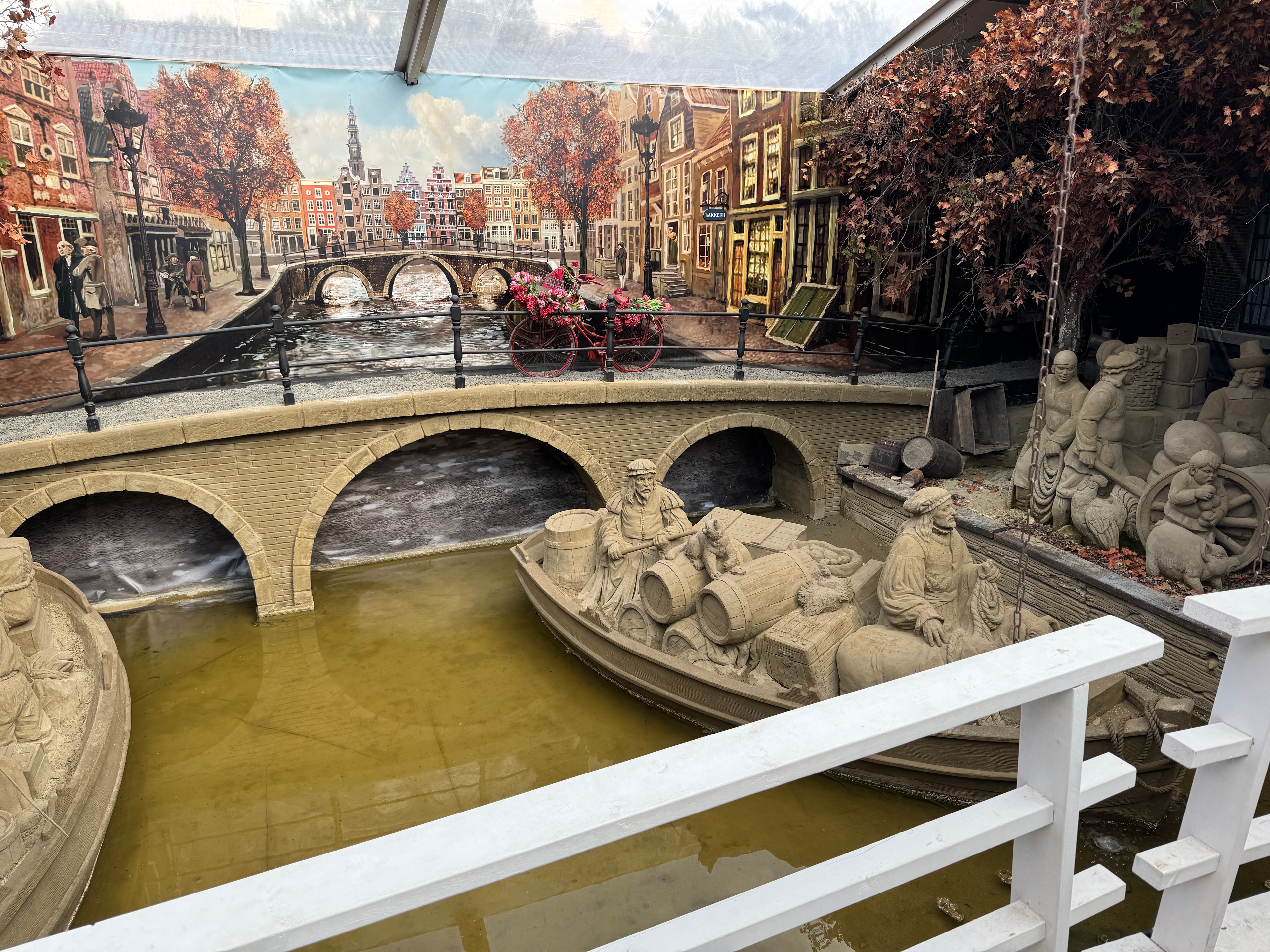 Amsterdam street art and canal scene